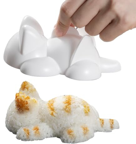 Cute Cat Shape Onigiri Mold Sushi Maker - Food Safe Plastic Sushi Rice Mold for Kids, Perfect for Rice Balls, Musubi Press & Nigiri Sushi Making (1 piece)