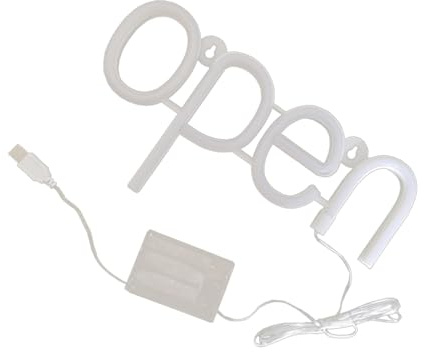 Toyvian LED Einfache Bedienung und Dekorative Beleuchtung Open Schild Neon Leuchtschild „offen“ aus Kunststoff mit USB Kabel für Friseursalon und Geschäft