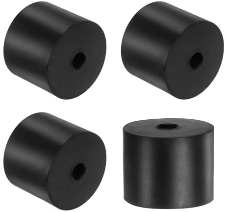 TA-VIGOR 4 espaciadores de goma de 50 mm de diámetro exterior, 10 mm de diámetro interior de 40 mm de altura, bujes redondos de goma antivibración, arandelas de aislamiento gruesas y almohadillas de