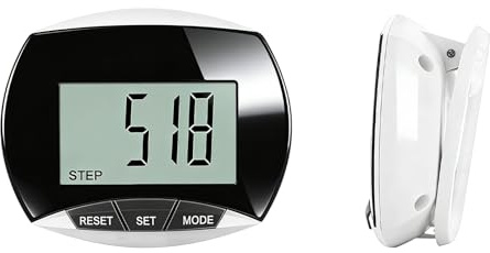 Podomètre avec capteur 3D, podomètre simple avec grand écran LCD, compteur de pas précis pour la marche pour enfants, adultes, personnes âgées, traqueur de fitness facile à utiliser (noir)