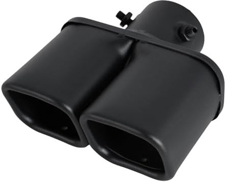 Auspuffendrohrblende 2,5-Zoll-Einzel- und Doppelrohr-Vierkant-Endrohrstutzen, Auto-Auspuffschalldämpfer, Edelstahl Endschalldämpfer(Black s)