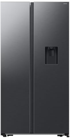 Samsung Side by Side Air Space AI RS57DG410EB4/EF Kühlschrank mit Wasserspender, WLAN, AI Energy Mode, SpaceMax, All-Around Cooling, 370 + 208 l, BxHxT: 91,2 x 178 x 65,4 cm, Black