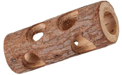 UKCOCO Túnel de Madera Natural para Hámster 15 Cm, Juguete y Escondite Seguro para Animales Pequeños, Accesorios para Jaulas, Túneles y Tubos para Conejillos de Indias, Juego y Ejercicio