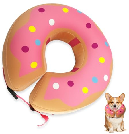 Uppblåsbar hundkrage, anti-slickande hundkrage, SZMK månhalsband med justerbar snäpp, hundskyddskrage, katthalsband för medium, stora djur - XL