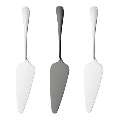 3er Set Edelstahl Tortenheber Kuchenschaufel Silber Schwarz Küche Party | 3-teiliges Edelstahl Set Tortenheber Kuchenschaufel silber schwarz für Kuchen Lasagne Küche Restaurant Feiern