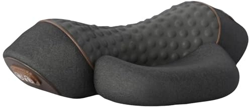 Cuscino massaggiatore cervicale 3 in 1 con calore, trazione cervicale e punti di massaggio, superficie in tessuto, imbottitura in schiuma, controllo con un pulsante per il comfort del collo, colore