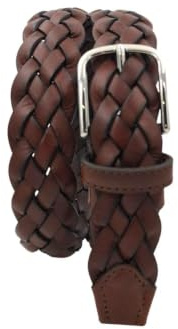 ESPERANTO Cintura intrecciata vero cuoio e pelle unisex 3,5 cm artigianale accorciabile - 4 varianti (Cuoio, Tg 48- LUNG TOTALE 110 CM-GIROVITA 95 CM)