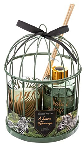 Atmosphera - Coffret cadeau cage Jungle - vanille exotique - orchidée sauvage - Vert