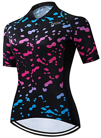 TELEYI Damen Radtrikot Kurzarm Shirts Rennshirt Shorts Fahrrad Top Bike Mädchen Sportbekleidung Bekleidung Atmungsaktiv Schnell Trocken, Damen, Jersey_15, XXL