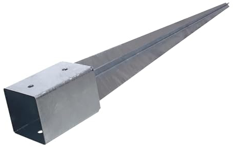 NAJDER Support de Poteau à Enfoncer, Douille à Enfoncer Ancre de Sol pour Poteaux Carrés Bois 120x120 mm, Longueur 750 mm, Acier Galvanisé à Chaud, Fixation Clôture, Balançoire, Pergola