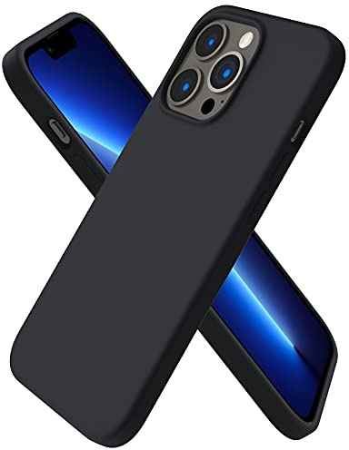 ORNARTO für iPhone 13 Pro Hülle aus Silikon 6,1 Zoll - Schwarz | Premium Flüssigsilikon, dünne Handyhülle, weich und griffig, tolle Haptik, stoß- und kratzfest, große Farbauswahl