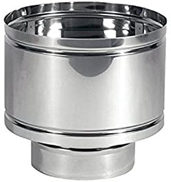 Antivento a botte con attacco tondo maschio in acciaio inox AISI 304 5/10 comignolo fumaiolo stufa camino diverse misure di diametro (Ø 250)