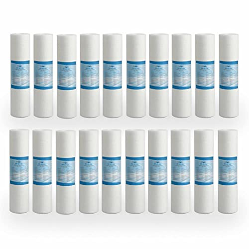 Bellerofonte 20X Filtro Agua para filtración de sedimentos, partículas e impurezas hasta 1 micra para carcasas estándar de 10”