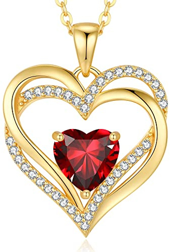 CDE Kette Damen Herzkette 925 Sterling Silber Geburtsstein Halsketten Schmuck Herz Anhänger Weihnachten Valentinstag Muttertags Geschenk Hochzeit Jubiläum Geburtstag Frau Freundin Mama | Geschenk für Weihnachten Valentinstag Muttertags Geschenk Hochzeit Jubiläum Geburtstag Frau Freundin Mama