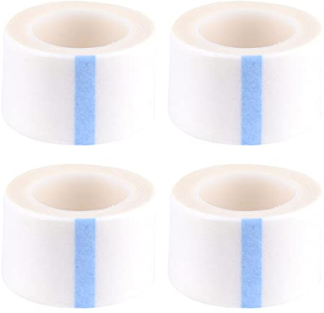 4 Rolls Micropore Surgical Tape, Microporous Tape 2.5cm X 9.1m First Aid Medical Tape Earring Cover Up Tape (White)