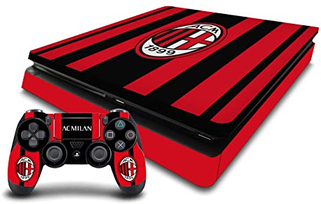 Head Case Designs Licenza Ufficiale AC Milan Home 2021/22 Kit Crest Vinile Sticker Gaming Pelle Adesivo Compatibile con Sony Playstation 4 PS4 Slim Console And DualShock 4 Controller