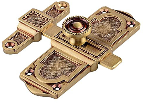 Schlossriegel, Schieberiegel, Türschlossbolzen, Türriegel-Zylinderbolzen, robuste, verdickende, diebstahlsichere Schiebeschloss-Torschnalle, Antik-Messing-Türfenster-Sicherheitsriegel (Farbe: Gold) (