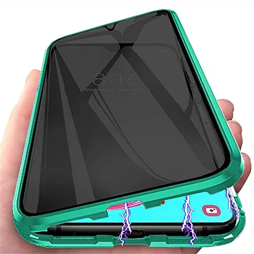 PingGoo Privacy Magnetische Hülle für Samsung Galaxy S20, Anti Peep Magnetic Schutzhülle Case Cover,9H Gehärtetes Glas,Privacy Display Protector Metallrahmen Anti Spy Case Cover, Grün