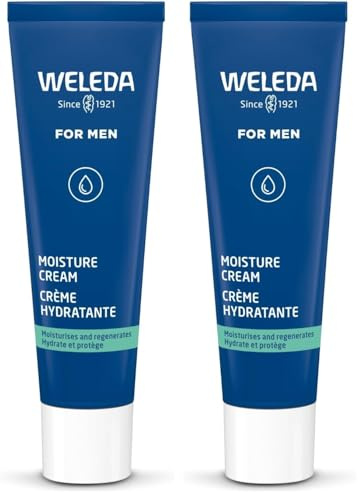 WELEDA Bio FOR MEN Feuchtigkeitscreme – frische Naturkosmetik Männer Gesichtscreme Hautpflege für trockene & empfindliche Haut. Schnell einziehende Herren Gesichtspflege mit Jojobaöl & Sesamöl (30ml)