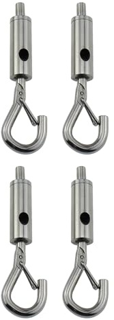 RLECS 4 ganci regolabili per fune metallica, gancio di sollevamento regolabile, lunghezza 2-3 mm, 82 mm, gancio portatile con occhiello tenditore