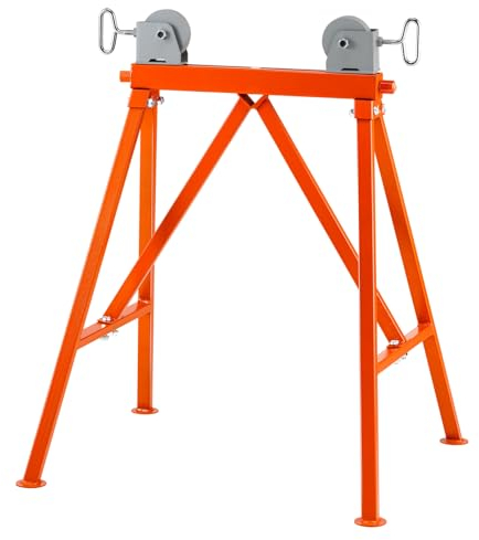 VEVOR Rollenständer mit Rollenkopf 1134 kg Tragfähigkeit Rollenbock #45 Stahl Rollbock 5 bis 91 cm Unterstellbock Arbeitsbock Montagebock Geeignet für Wartung von Rohrleitungen oder Bau von Bauwerken