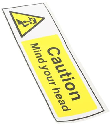 CATIEBYE 20cm x 6.6cm Self Adhesive Watch Your Head Sign Low Ceiling Warning Sticker Sturdy Wall Decor Safety Label for Office and Home