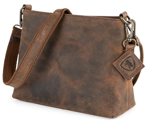 Berliner Bags Vintage Umhängetasche Marbella S, Mittelgroße Schultertasche Crossbody Bag aus Leder, Handtasche für Damen