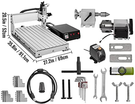 3/4 axes CNC routeur graveur 6040/3040/3020 USB fraiseuse 3D PVC gravure sculpture Machine travail du bois Pour les débutants(4 Axis CNC 6040)