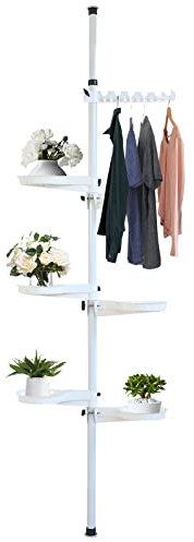 7-Layer Tension Pole Plant Stand, Indoor Decorative Display Rack Stands, Open Frame Design, Adjustable, Floor To Ceiling, 3.6'-10.17', For Displaying Flowers And Potted Plants, Storing Cosmetics