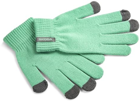 Skoda 000084341A622 Strickhandschuhe Damen Handschuhe Touchscreen Bedienung Smartphone, grün
