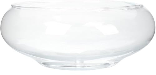 Lotus Bowl Planter,Fish Bowl Glass 6 Inch Round Lotus Flower Bowl, Clear Water Lily Bowl, Decorative Glass Bowl for Flower Succulent Hydroponic Plant Fish Home Decor