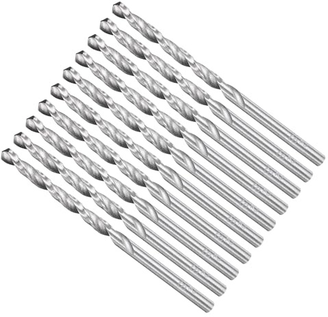 METALLIXITY Drill Bit (3mm) 4241 High-Speed Steel Uncoated 10Pcs | Straight Shank Uncoated (Bright) 118° for Wood Plastic Iron Copper Aluminum Low Soft Metal