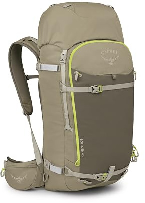 Osprey Soelden 45L Ski and Snowboard Backpack - High-Volume Backcountry Snow Pack for Men - Hut Trip Ready - Helmet Carry - Made with 100% Recycled Nylon, Olive Tan