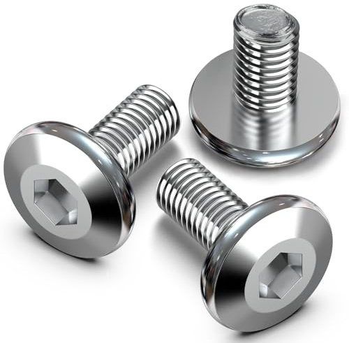 50 piezas de tornillos de cabeza plana M6x16, tornillos de muebles, rosca parcial, tornillos de cabeza cilíndrica con hexágono interior, tornillos cilíndricos, acero galvanizado para muebles, camas