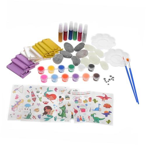 DOITOOL Kit De Peinture sur Pierres Pierres Peintes Main Galets De Polissage pour Garçon Fille