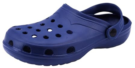 JOMIX Ciabatte Giardino Donna in Gomma Eva Leggeri Zoccoli Sabot Antiscivolo Cinturino Ribaltabile Plantare Morbida Traspiranti Forati Comodi per Casa Spiaggia Piscina e Lavoro PD7883 Navy 40