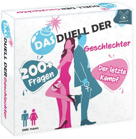 Das Duell der Geschlechter, Witziges Partyspiel ab 14 Jahren, 200+ Fragen | für Männer Frauen, Kartenspiel für Erwachsene Paare & Freunde, Lustiges Geschenk für Junggesellenabschied, DE Spr.