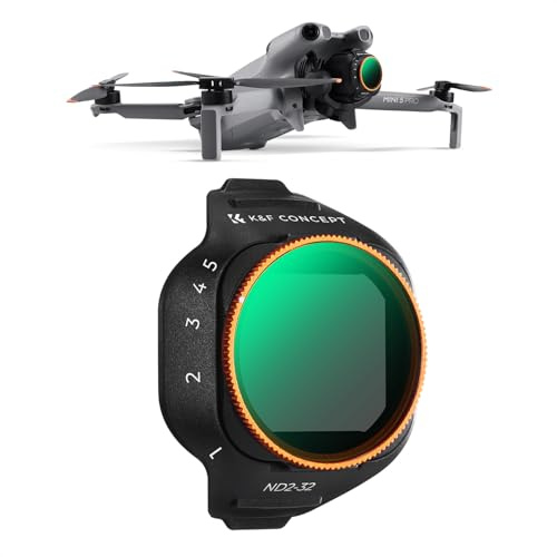K&F CONCEPT Variable ND Filter, ND2-32 Filter für DJI Mini 5 Pro | 1-5 Stufen Variable Filter kompatibel mit Mini 5 Pro, Mehrfach Beschichtete HD Optisches Glas, Leichter Kunststoff, FD041