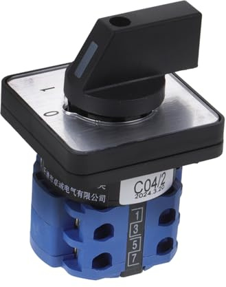 DECOMELODY Interruptor Conmutador de Leva Giratorio Posiciones para Cambio de Fuente de Alimentación y Control Motor Conmutador Transferencia Estable y Seguro para Sistemas Eléctricos