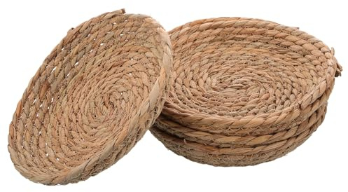 Lurrose Nido Tejido de Paja Natural para Gallinas Ponedoras, Cabaña Cómoda Desmontable, Diámetro 19-21 Cm, Adecuado para Jaulas y Jardines, Accesorio para Aves Pequeñas y Pollos