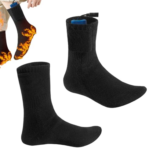 Calcetines calefactores eléctricos, Calcetines calefactores para hombre - Calcetines de batería para calefacción | Calientes Recargables, Calentadores de pies con batería eléctrica para hombre