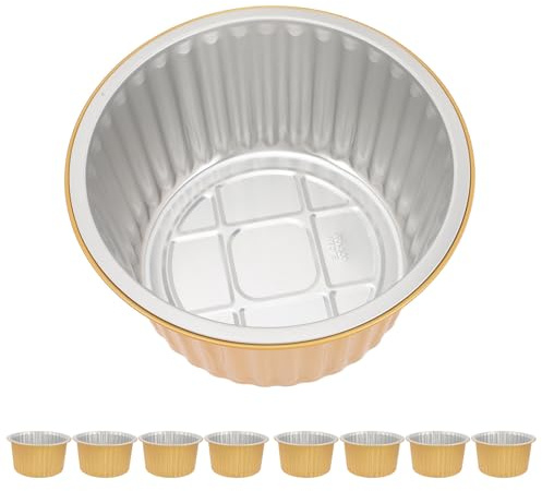 ULTECHNOVO 10 Pezzi Teglie Alluminio Rotonde Usa e Getta 1700ml Contenitori Alimentari per Feste e Cottura Empilabili e Resistenti