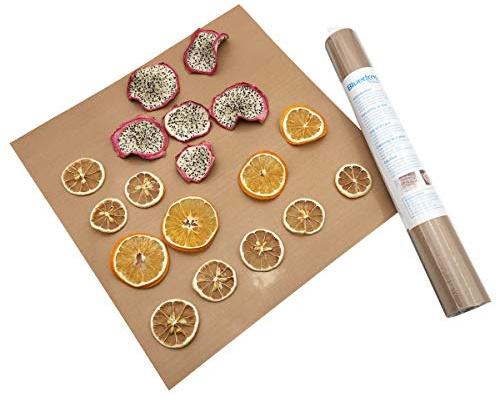 Bluedrop Dehydrator Sheets Jelly Roll Dry Liners PTFE Baking Sheets BBQ Hot Plate Sheets Non Stick Oven Liners Anti Splashing Oven Film Pack of 9