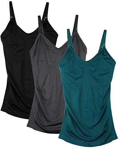 DAISITY Womens Nursing Tank Tops Cami for Breastfeeding Maternity Postpartum Tops Adjustable Straps