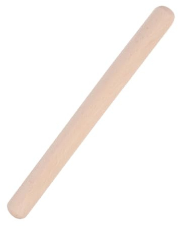 TOPINCN Rolling Pin Home Solid Wood Rolling Pin for Fondant Pie Crust Cookie Pastry Dough Baking Tool Smooth Construction Essential Kitchen Utensils (29Cm)