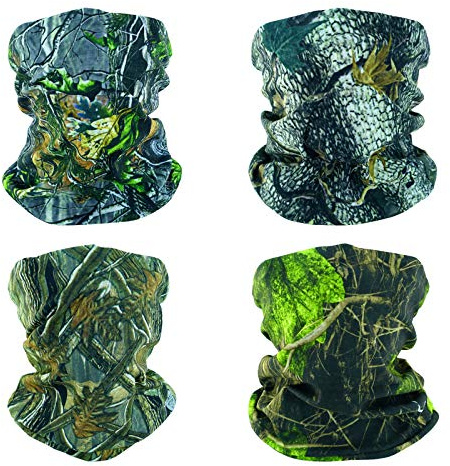 SMEHCF 4 Pannband Bandana Balaclava Halv Ansiktsmask Sköld Huvud Hår Halsduk Hals Damask Hatt Multipurpose För Kvinnor Män Andas Återanvändbar Tvättbar Camo Forest