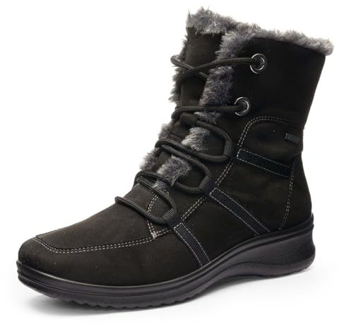 ara - München, Botas para nieve Mujer, SCHWARZ,GRAPHIT, 38 EU