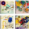 LuxHomeDecor Quadri kandinsky 4 pezzi 30x30 cm Stampa su Tela con Telaio in Legno Arredamento Arte Arredo