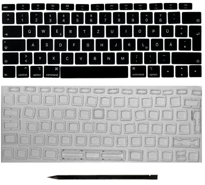 Ersättningsknappar och gångjärn för MacBook Air 13 tum (2018–2019) A1932 DE-layout QWERTZ