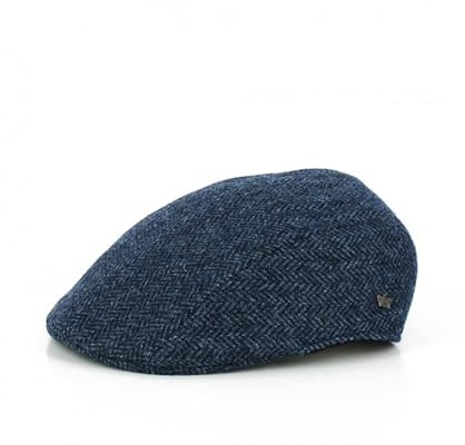 TIRABASSO - Herrenmütze aus Wolle mit Steppfutter, hergestellt in Italien - Blau, 60